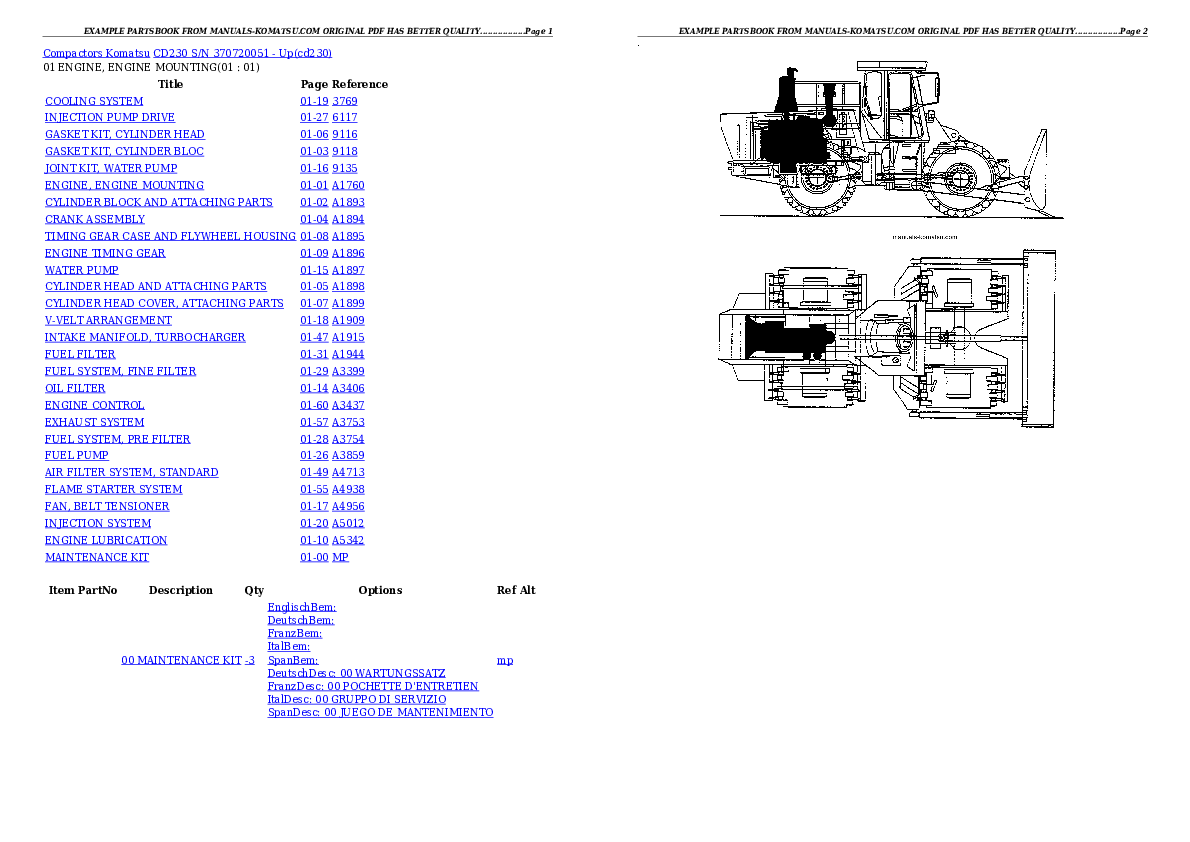 CD230 S/N 370720051 - Up Partsbook