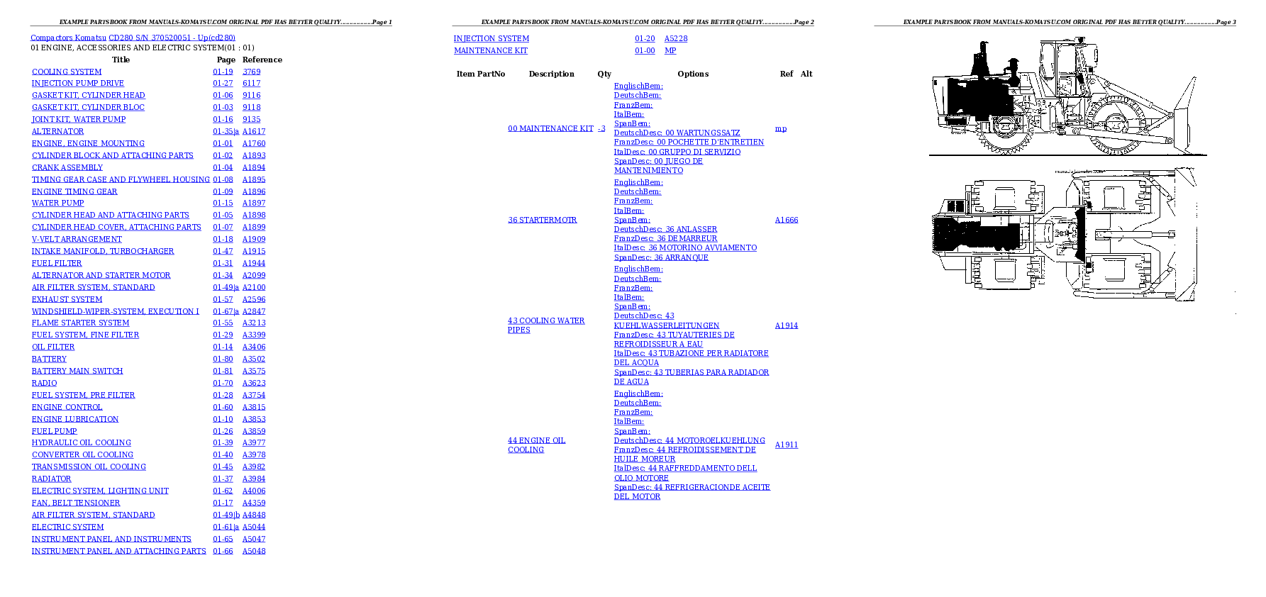 CD280 S/N 370520051 - Up Partsbook