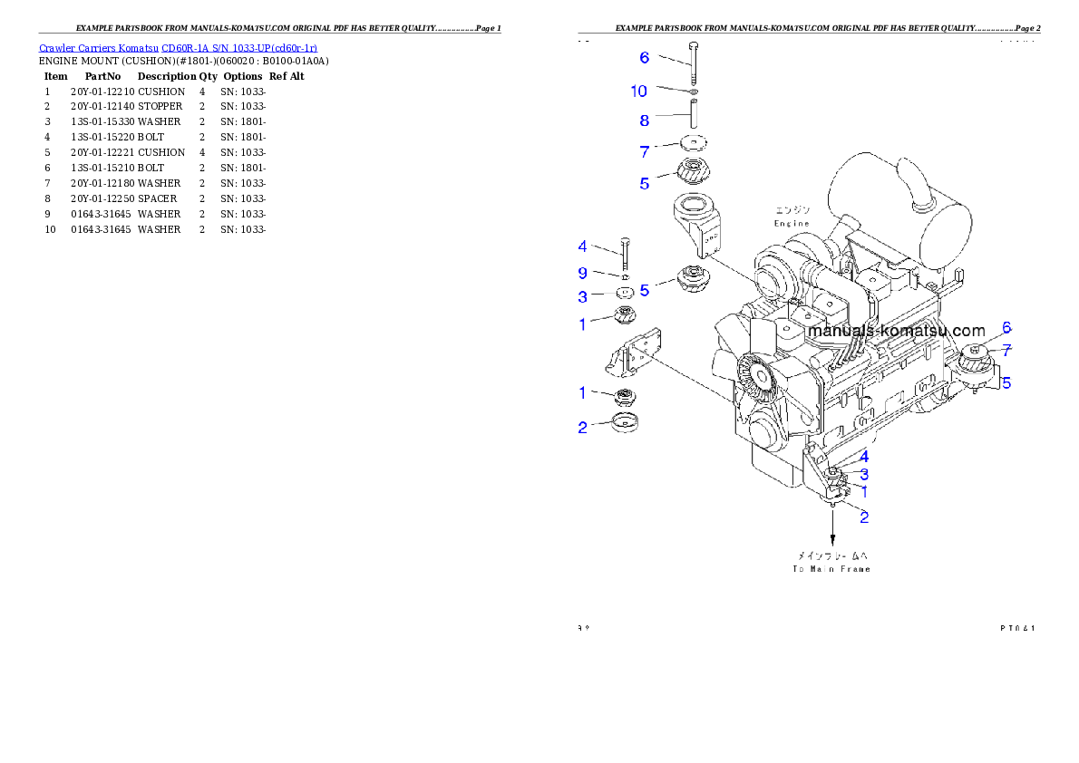 CD60R-1A S/N 1033-UP Partsbook
