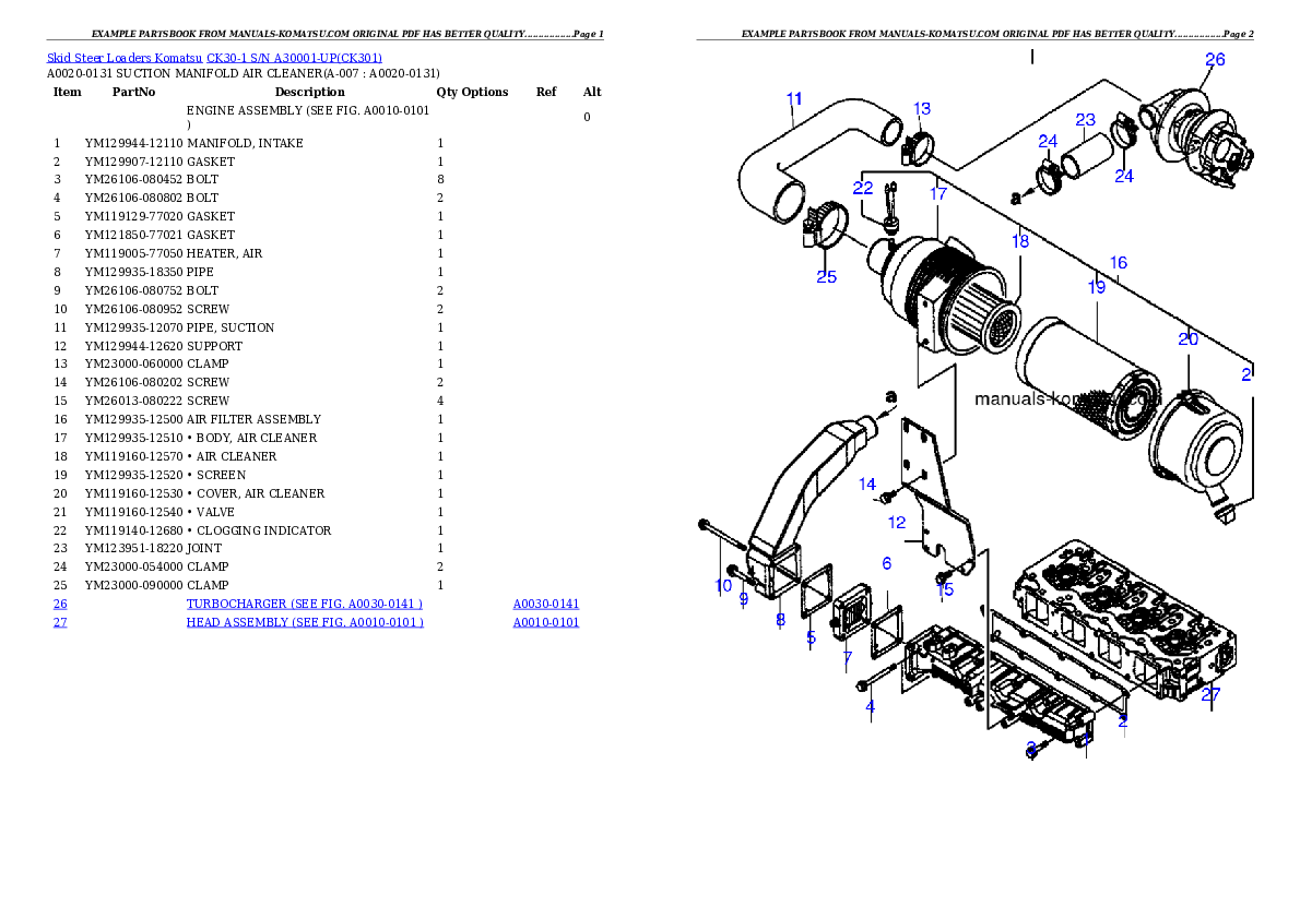 CK30-1 S/N A30001-UP Partsbook