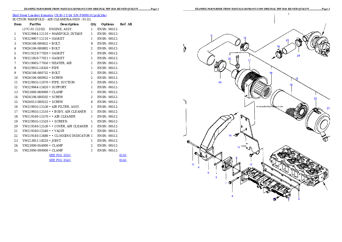 CK30-1 USA S/N F00003-Up Partsbook