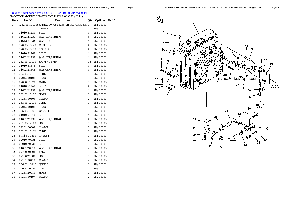 CS360-1 S/N 10001-UP Partsbook