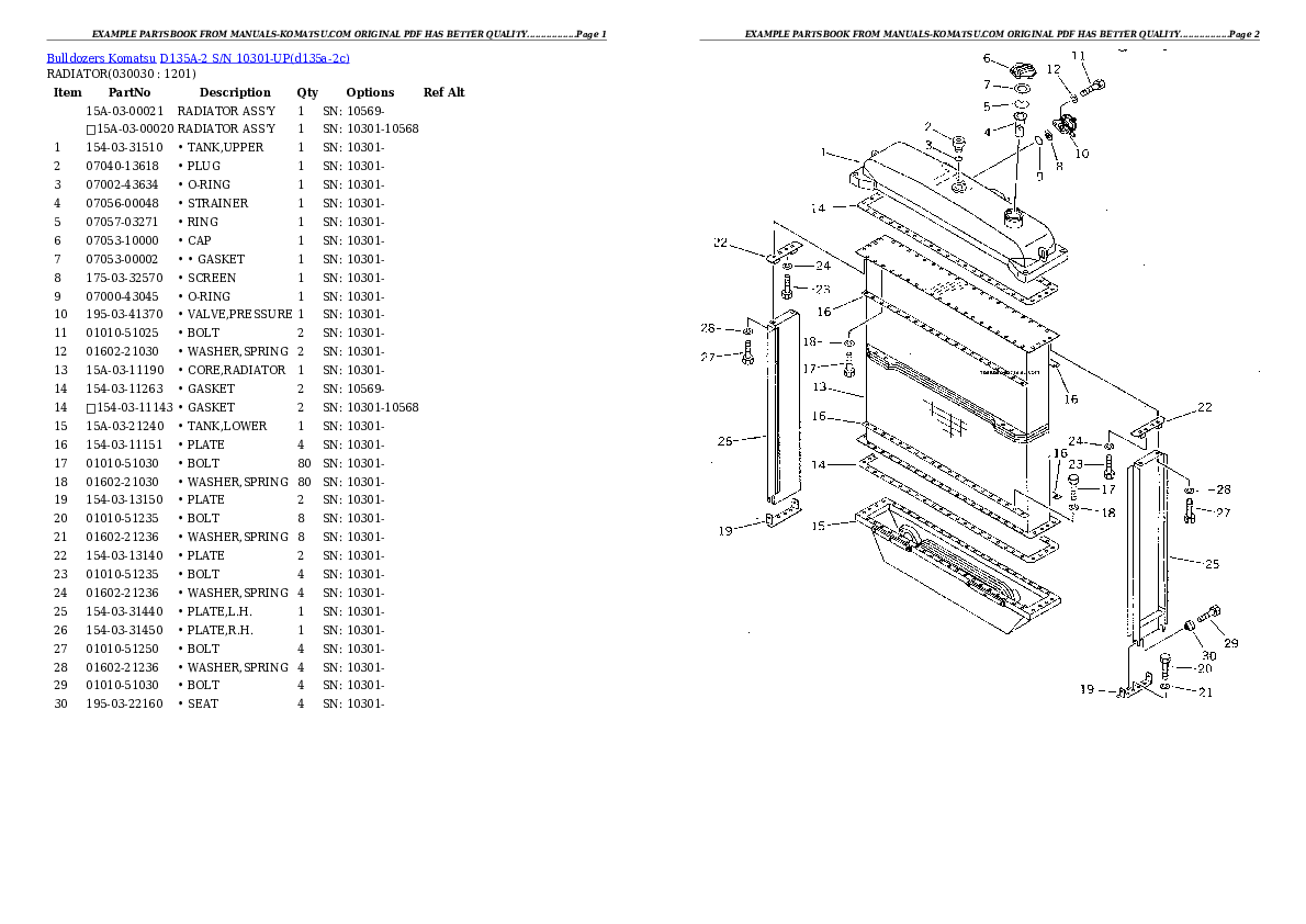 D135A-2 S/N 10301-UP Partsbook