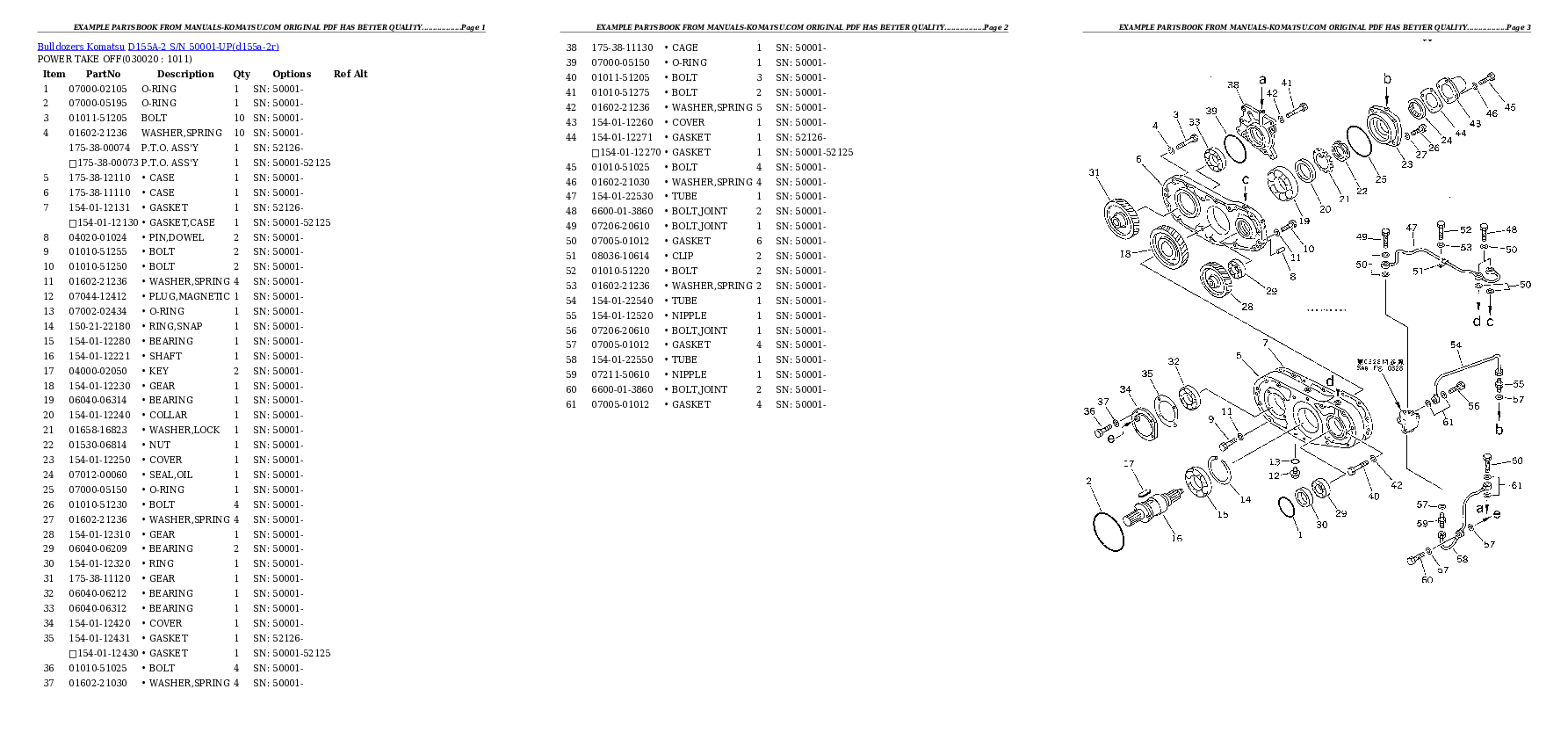 D155A-2 S/N 50001-UP Partsbook