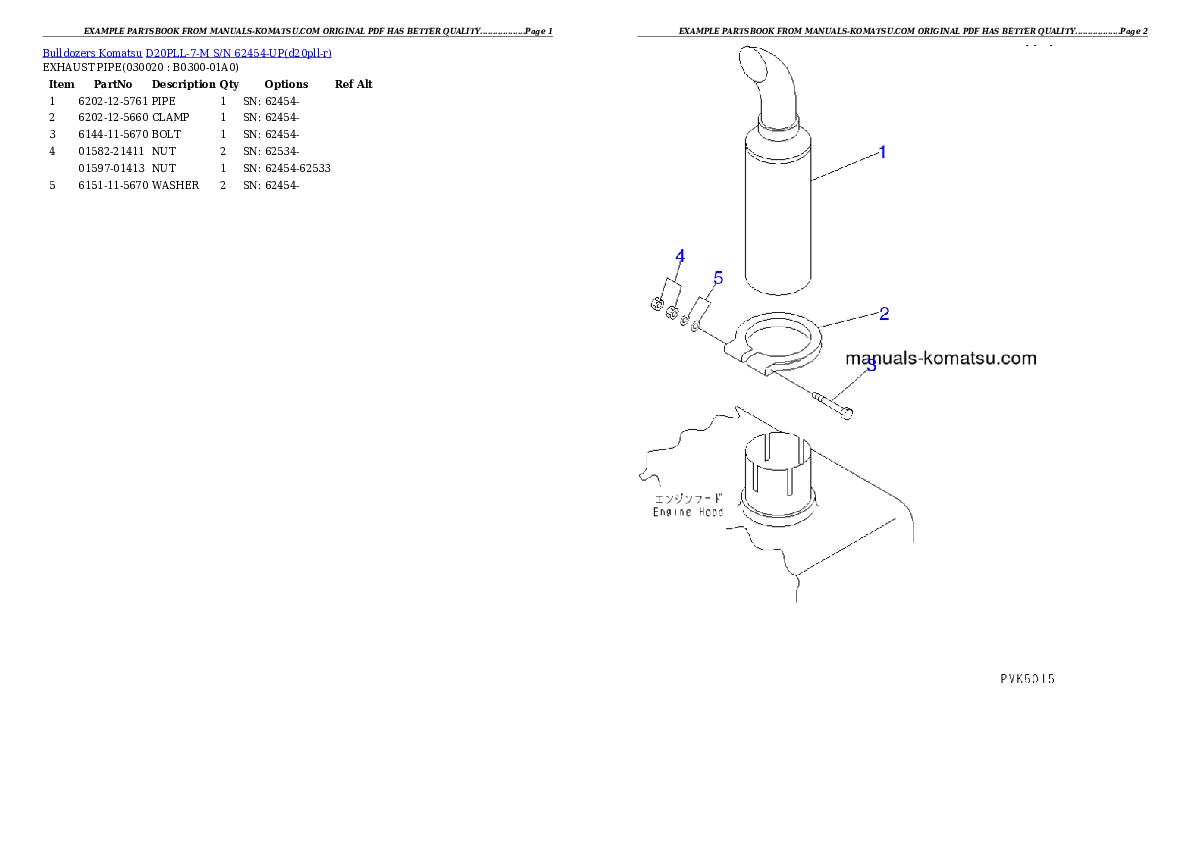 D20PLL-7-M S/N 62454-UP Partsbook