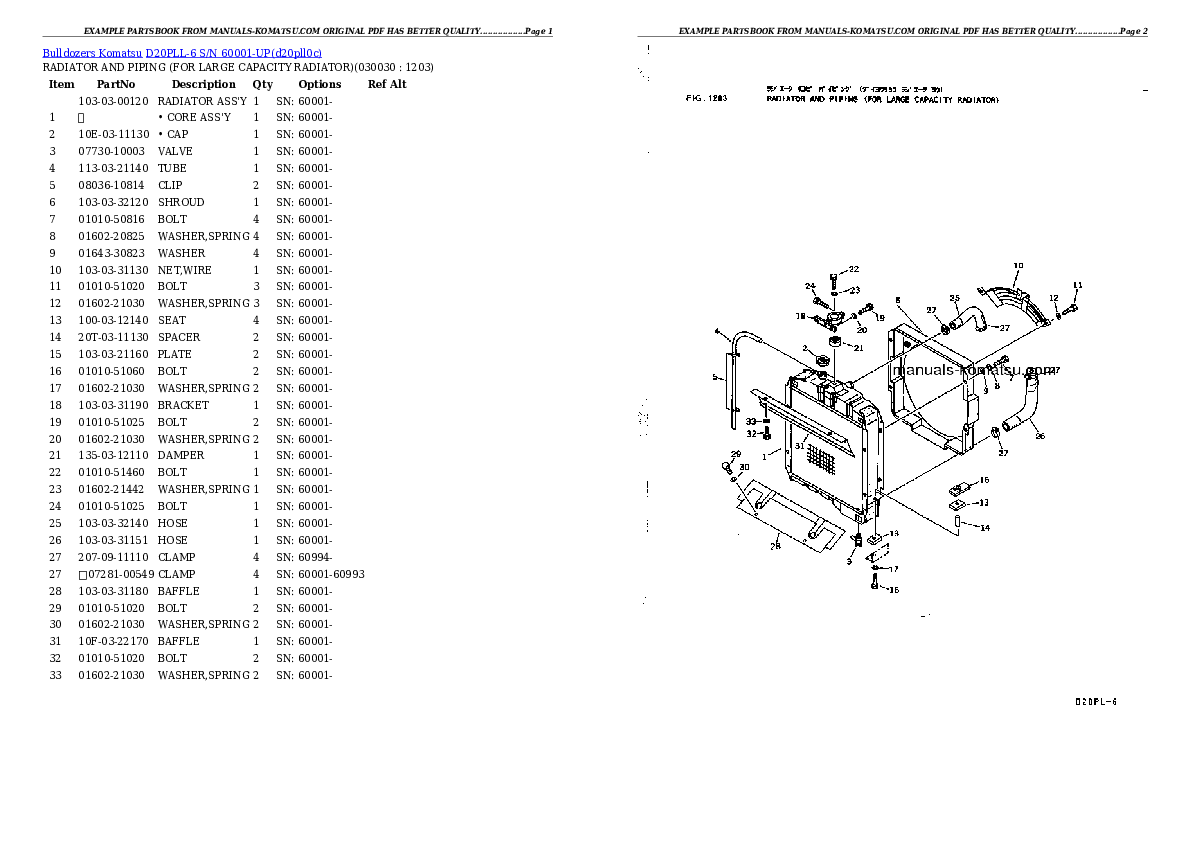 D20PLL-6 S/N 60001-UP Partsbook
