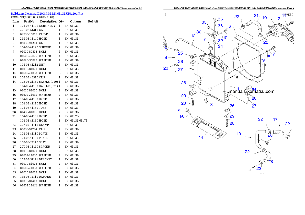 D20Q-7-M S/N 61132-UP Partsbook