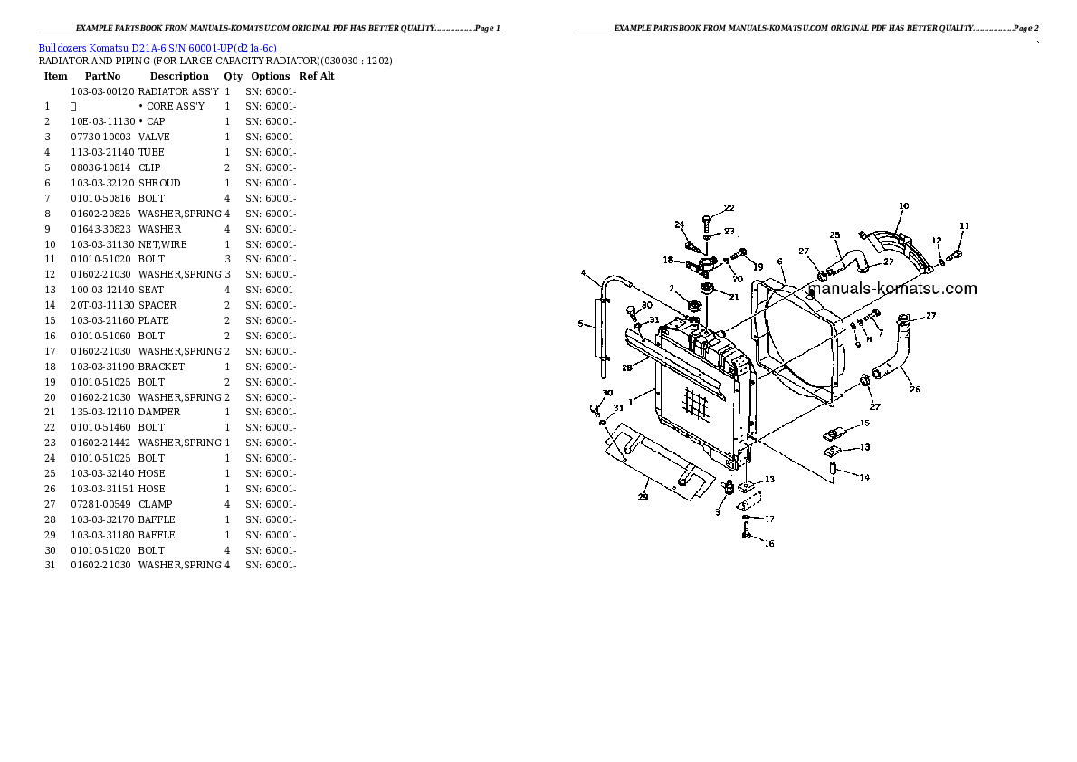 D21A-6 S/N 60001-UP Partsbook