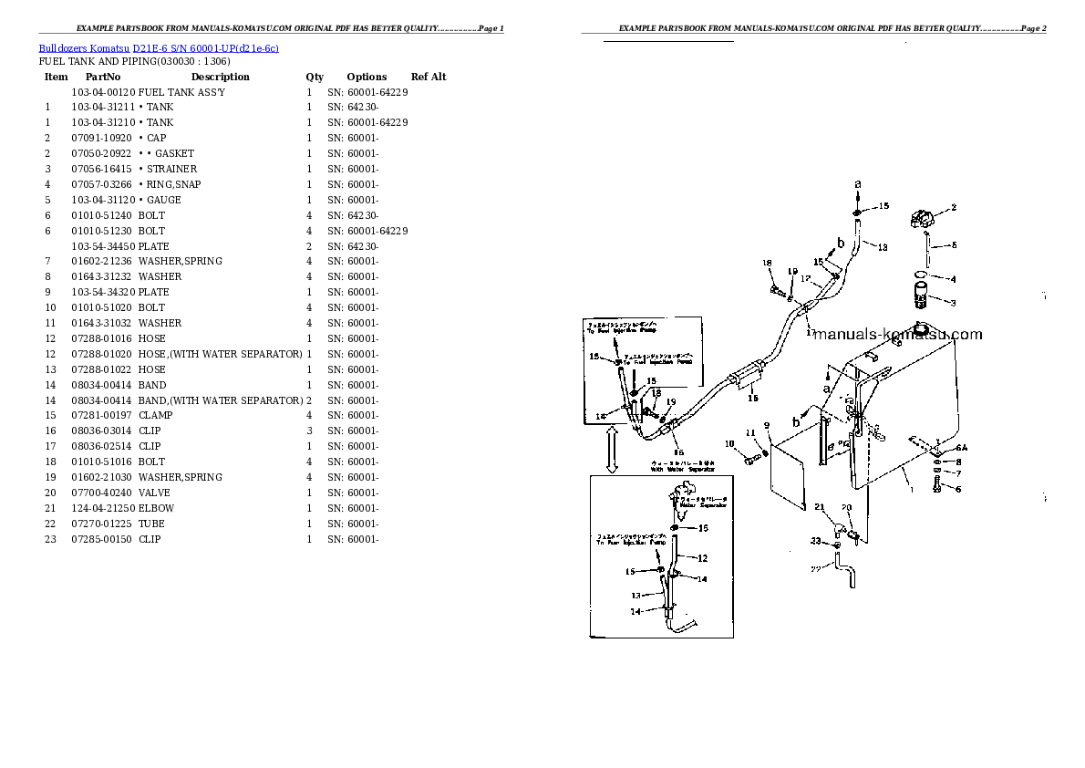 D21E-6 S/N 60001-UP Partsbook