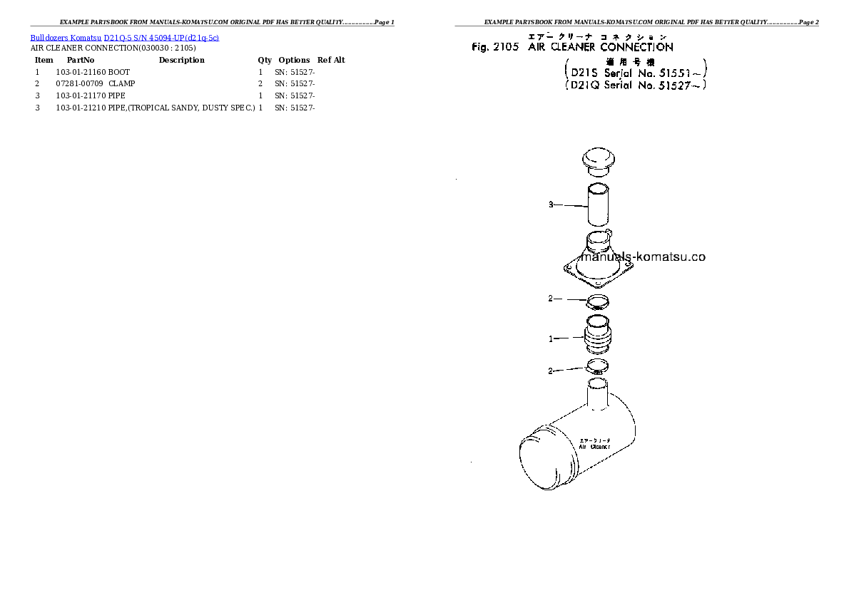 D21Q-5 S/N 45094-UP Partsbook