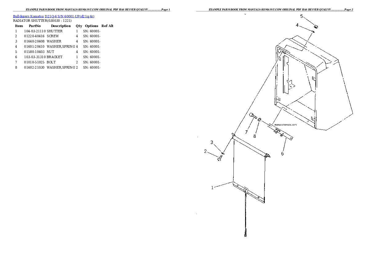 D21Q-6 S/N 60001-UP Partsbook