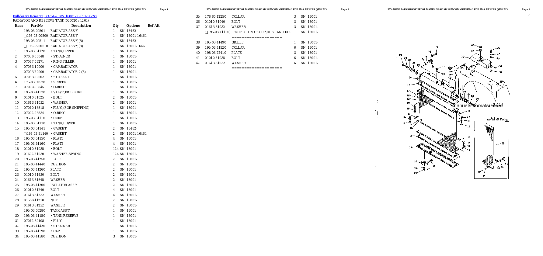 D375A-2 S/N 16001-UP Partsbook