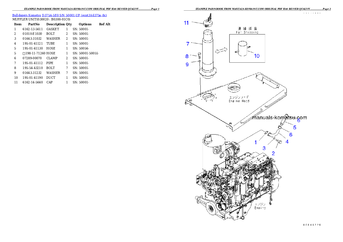 D375A-5E0 S/N 50001-UP (ecot3, Overseas Version) Partsbook