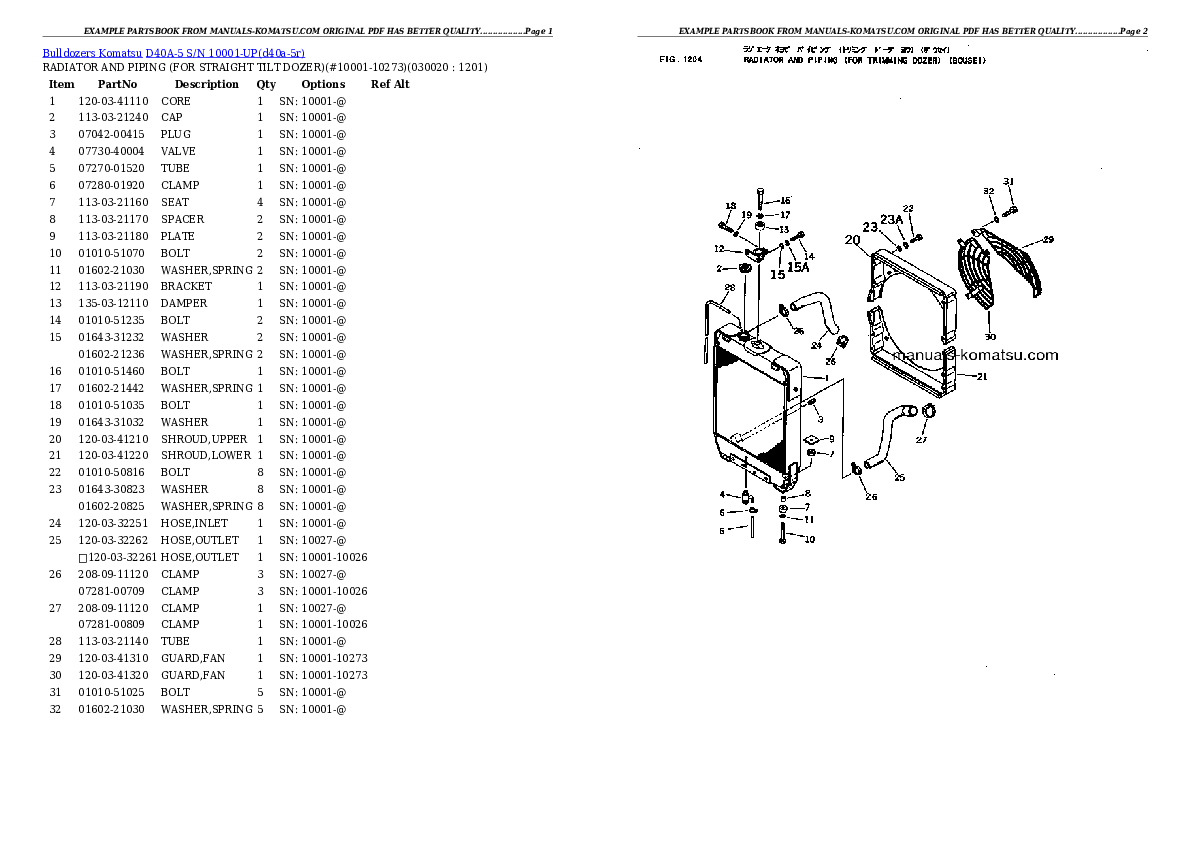 D40A-5 S/N 10001-UP Partsbook