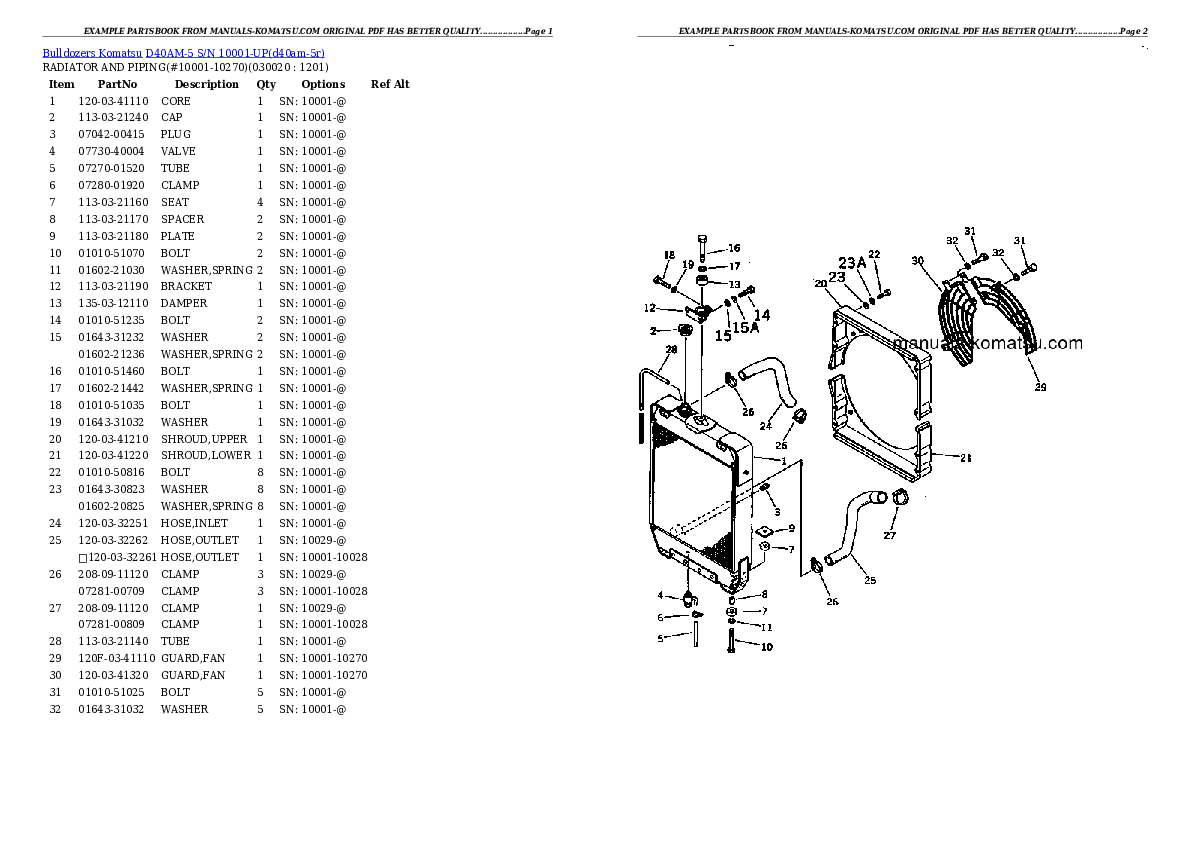 D40AM-5 S/N 10001-UP Partsbook
