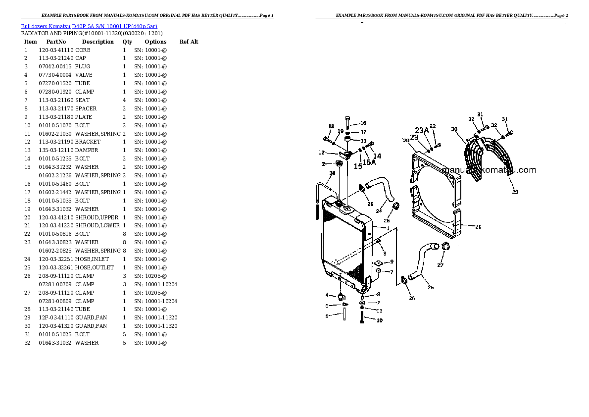 D40P-5A S/N 10001-UP Partsbook