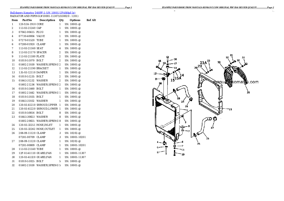 D40PF-5 S/N 10001-UP Partsbook