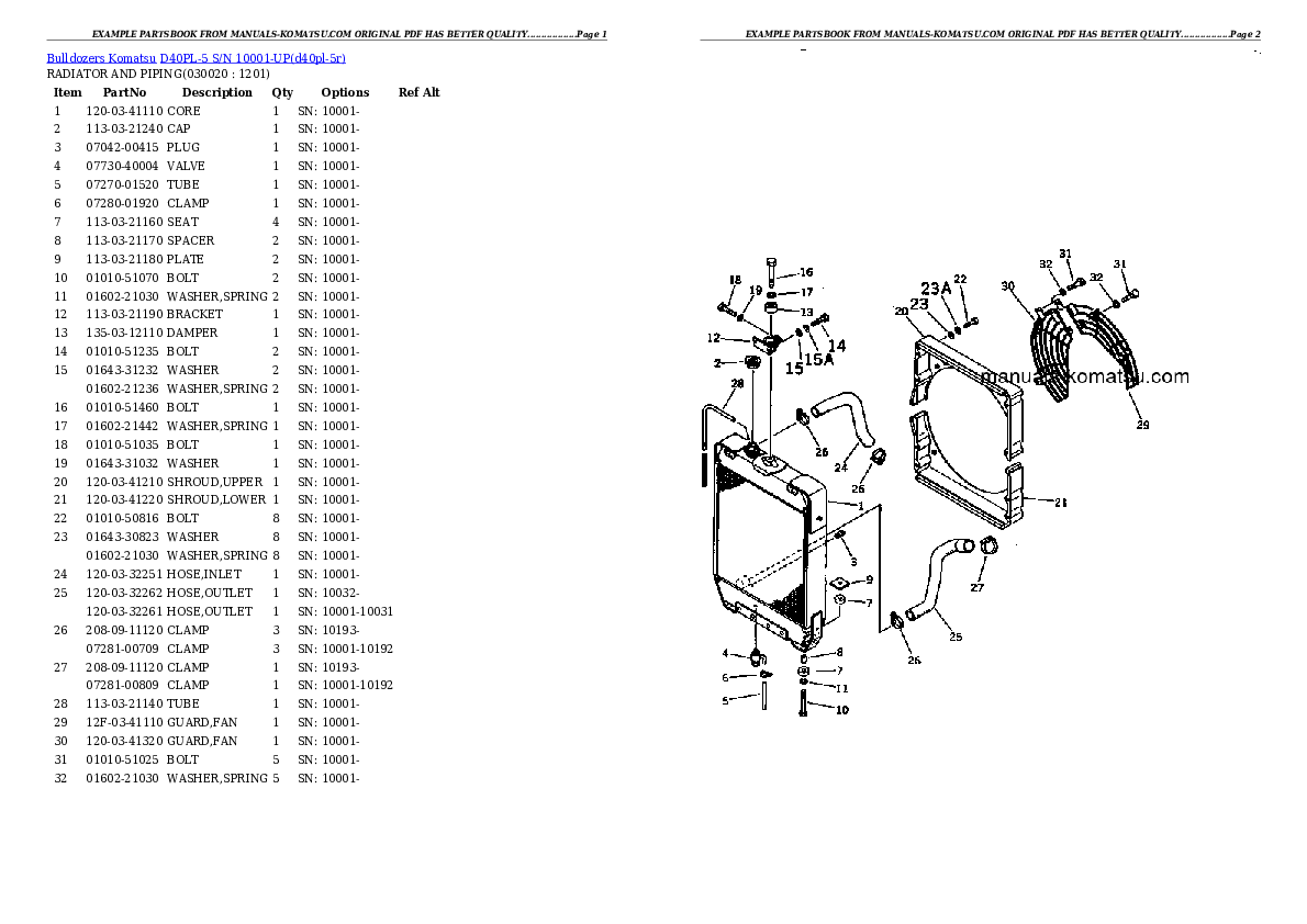 D40PL-5 S/N 10001-UP Partsbook