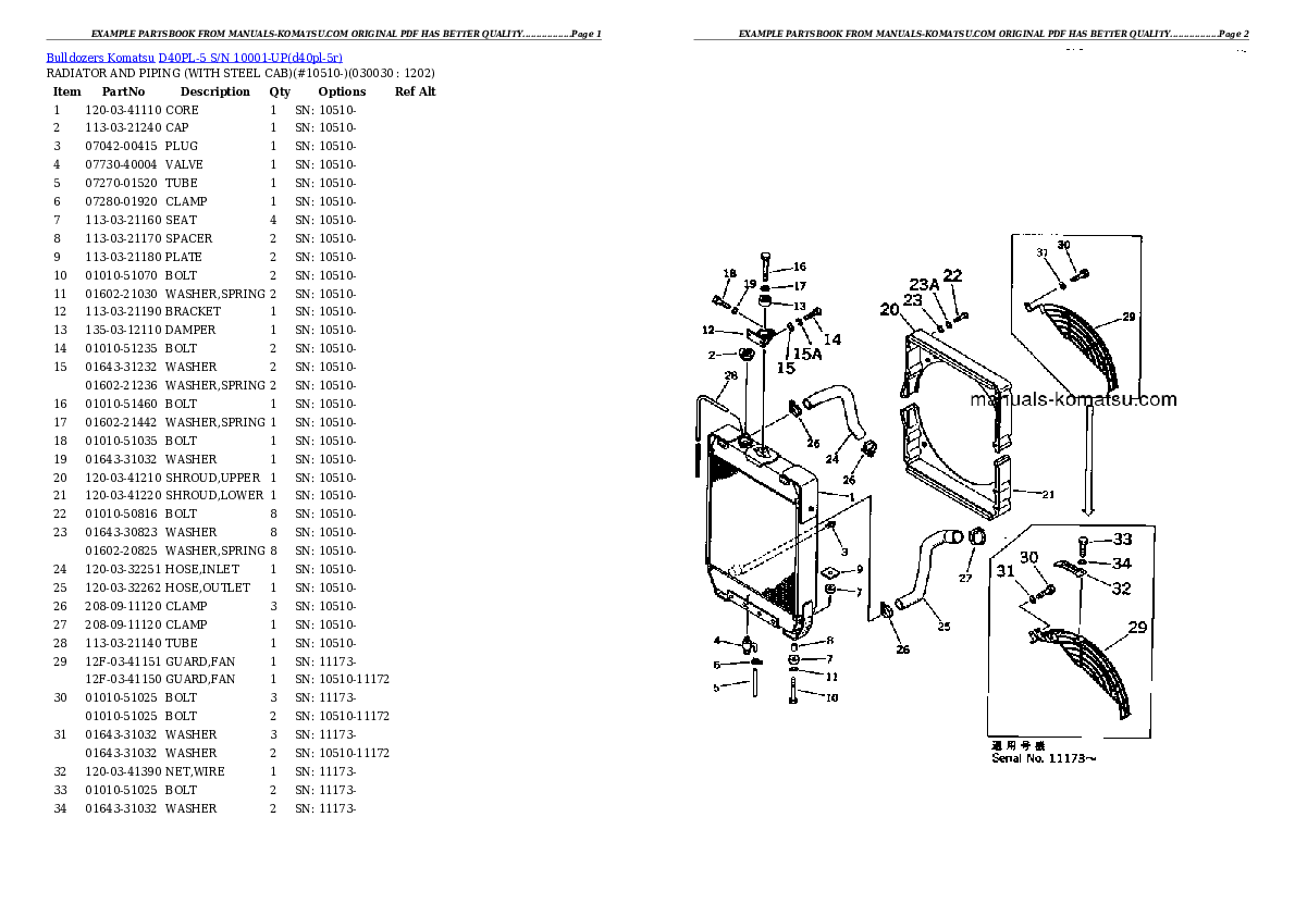 D40PL-5 S/N 10001-UP Partsbook