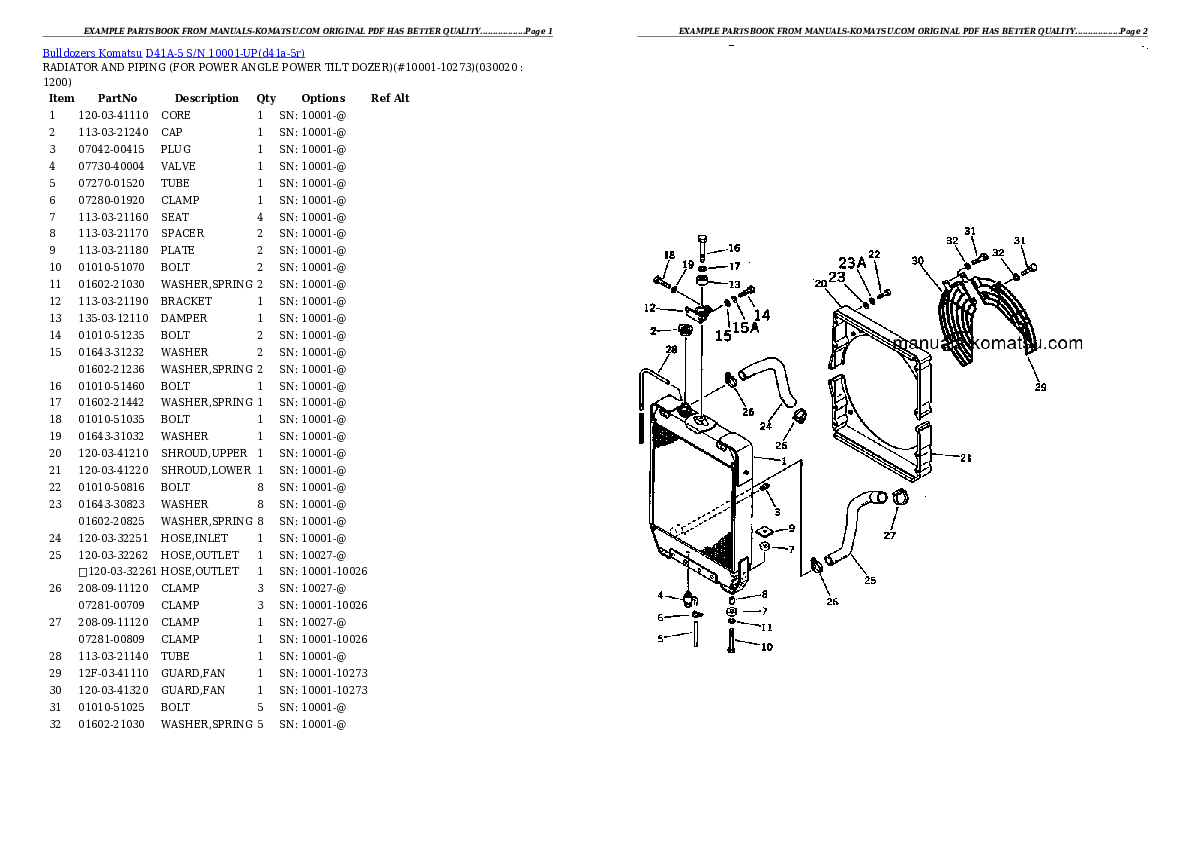 D41A-5 S/N 10001-UP Partsbook