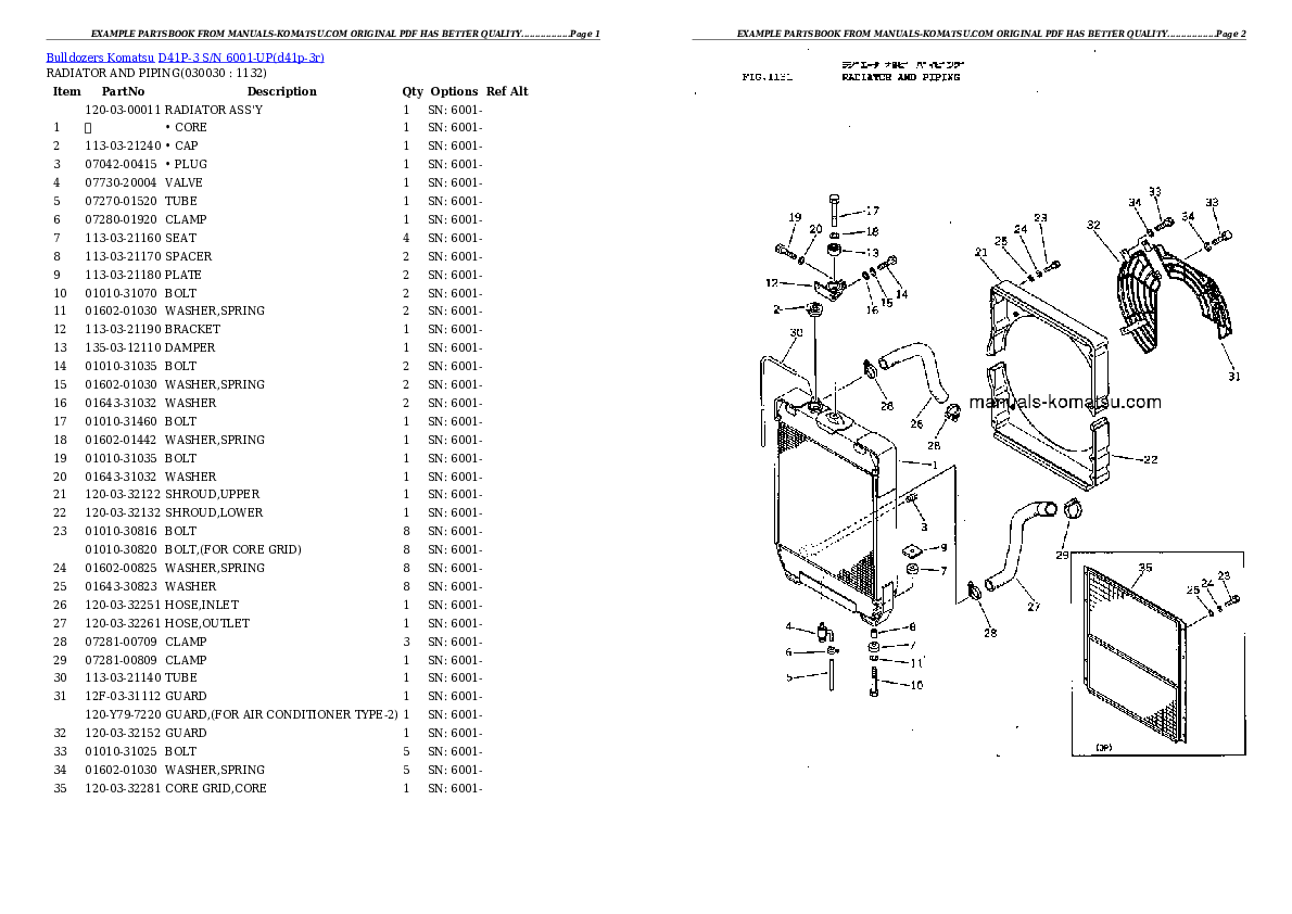 D41P-3 S/N 6001-UP Partsbook