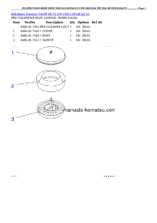 D41PF-6K-T2 S/N 29021-UP Partsbook