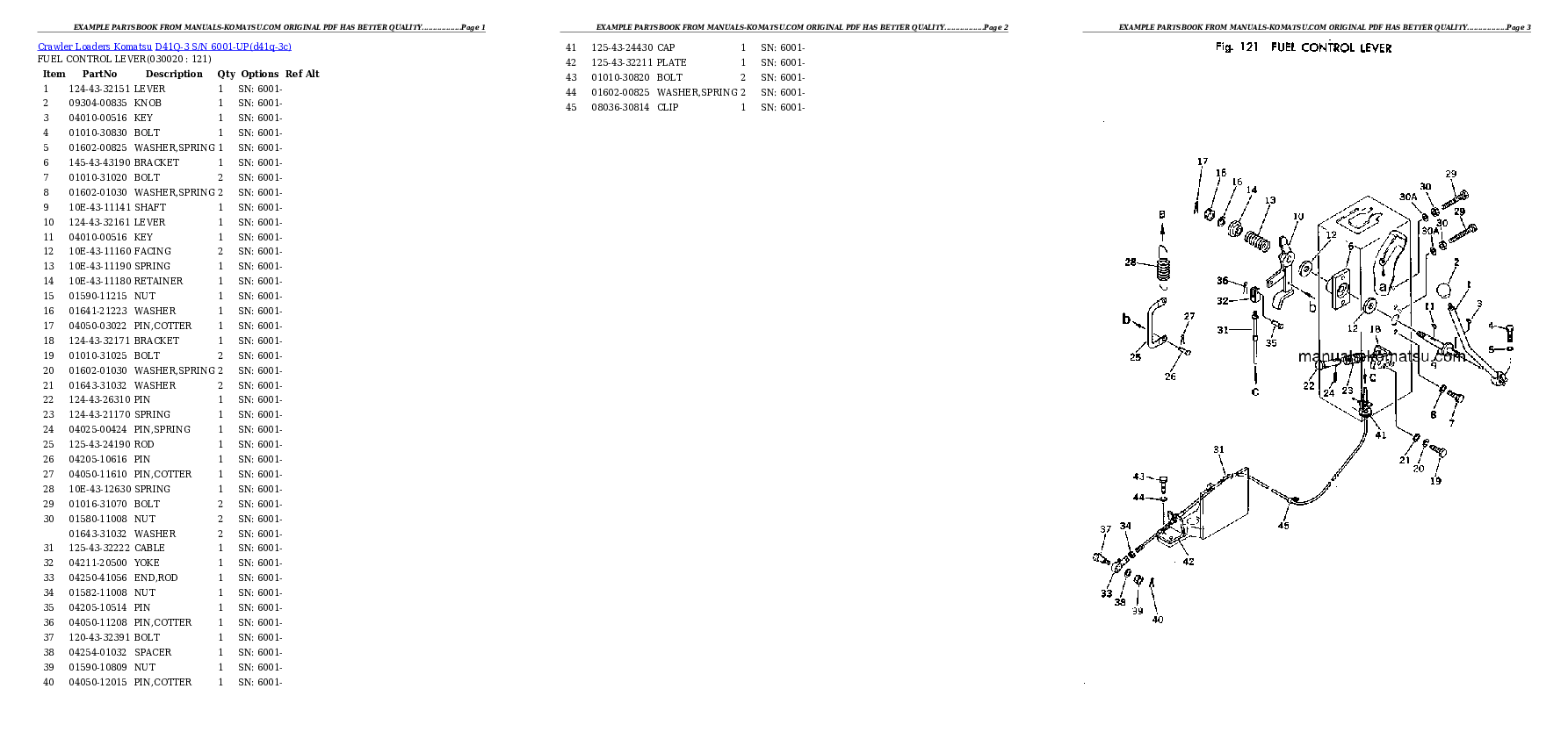 D41Q-3 S/N 6001-UP Partsbook