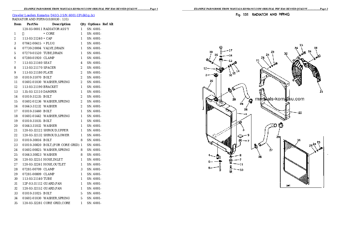 D41Q-3 S/N 6001-UP Partsbook