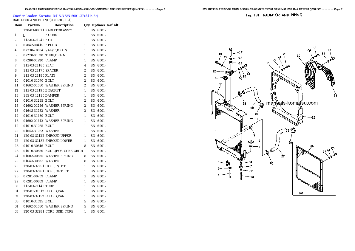 D41S-3 S/N 6001-UP Partsbook
