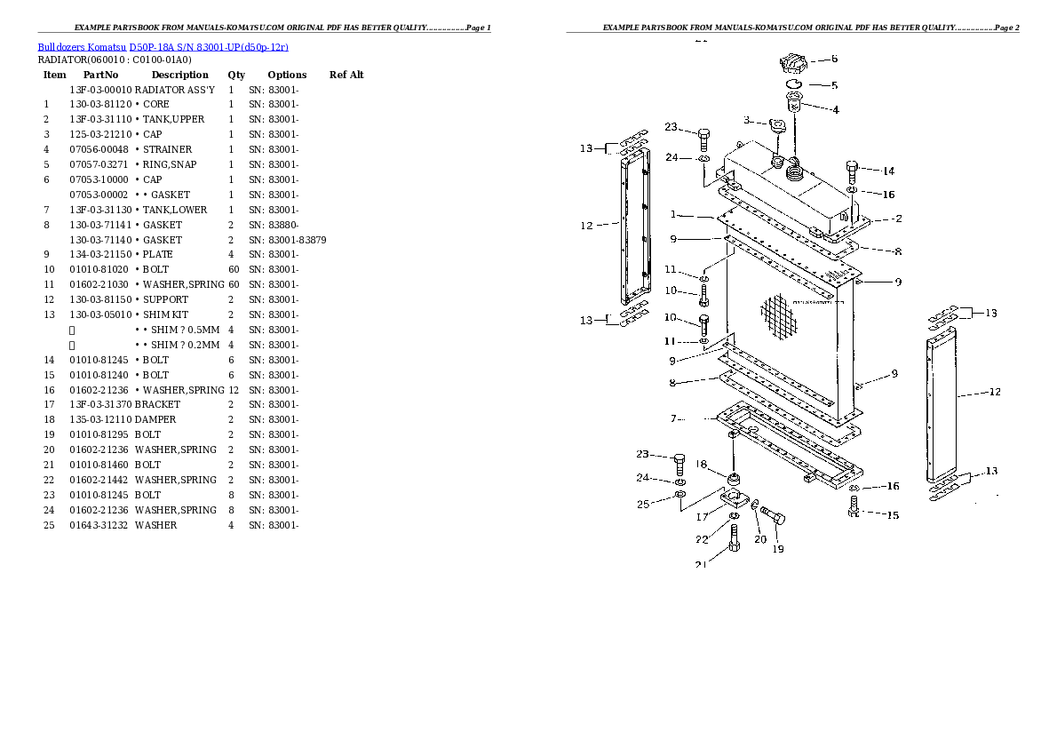 D50P-18A S/N 83001-UP Partsbook