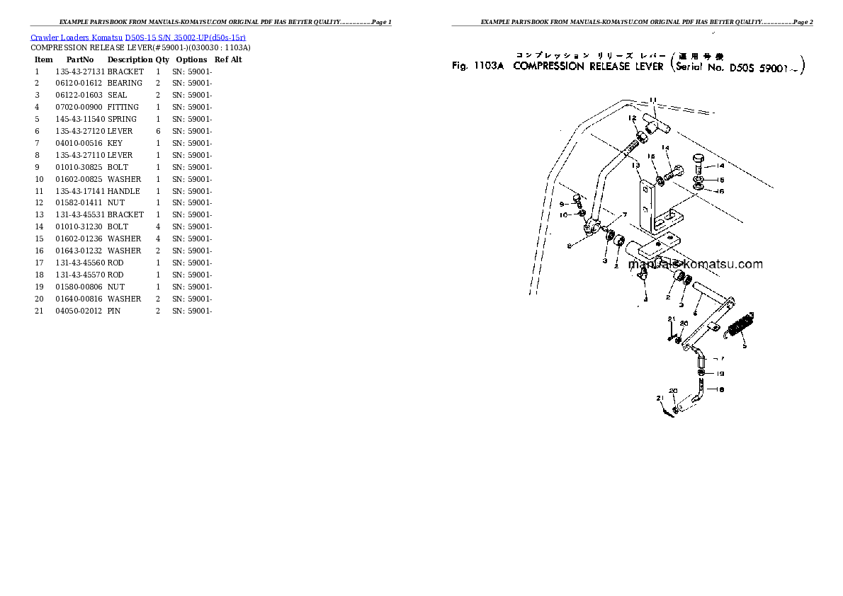 D50S-15 S/N 35002-UP Partsbook