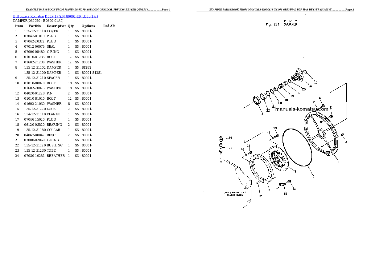 D53P-17 S/N 80001-UP Partsbook