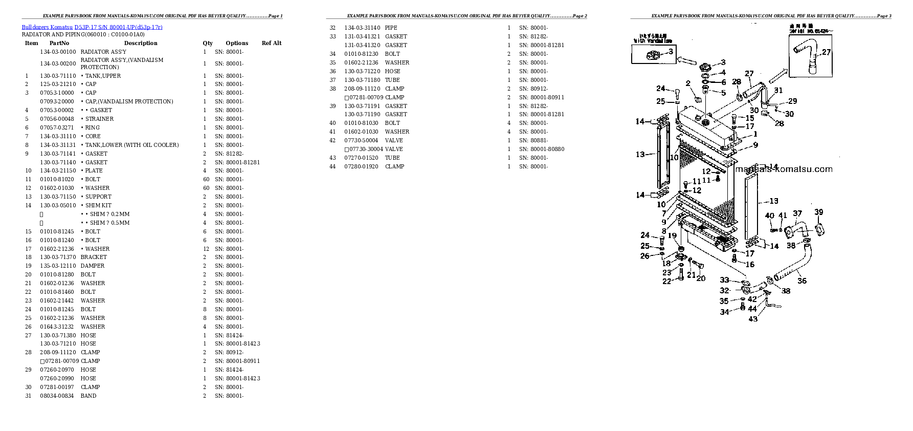 D53P-17 S/N 80001-UP Partsbook