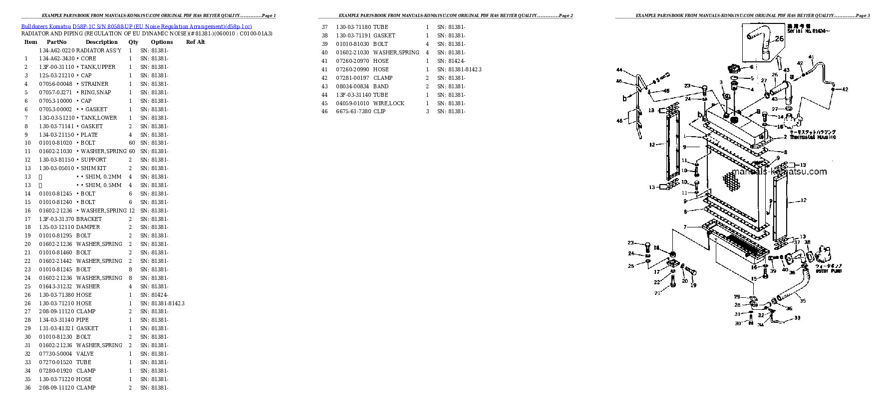 D58P-1C S/N 80588-UP (EU Noise Regulation Arrangement) Partsbook