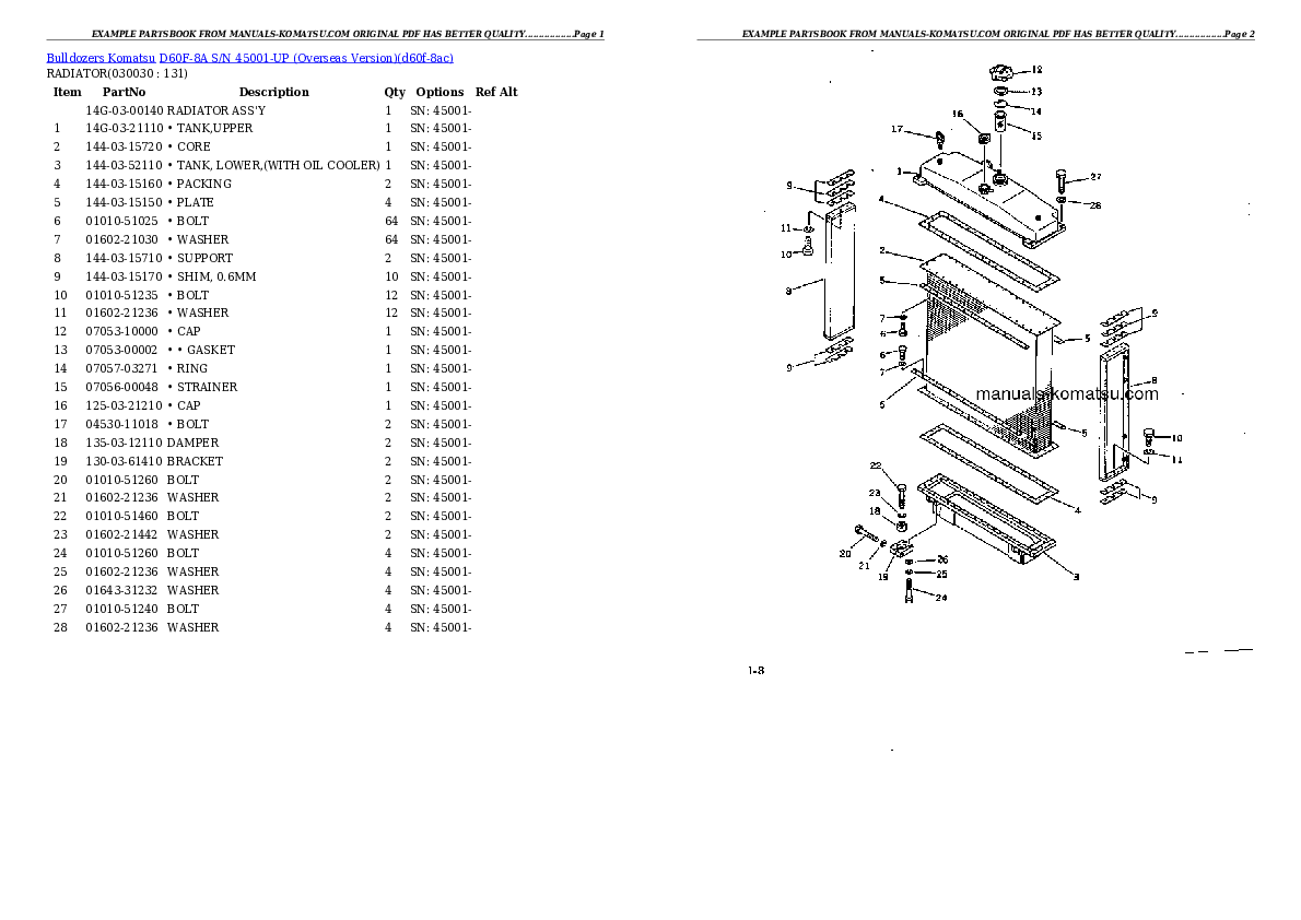 D60F-8A S/N 45001-UP (Overseas Version) Partsbook