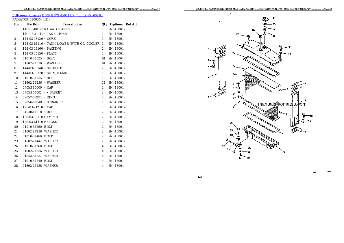 D60F-8 S/N 45001-UP (For Italy) Partsbook