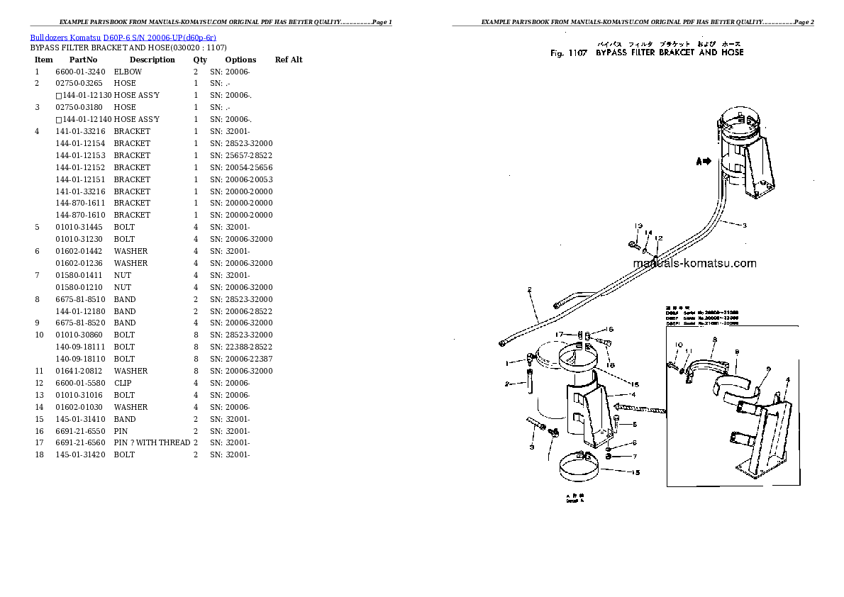 D60P-6 S/N 20006-UP Partsbook