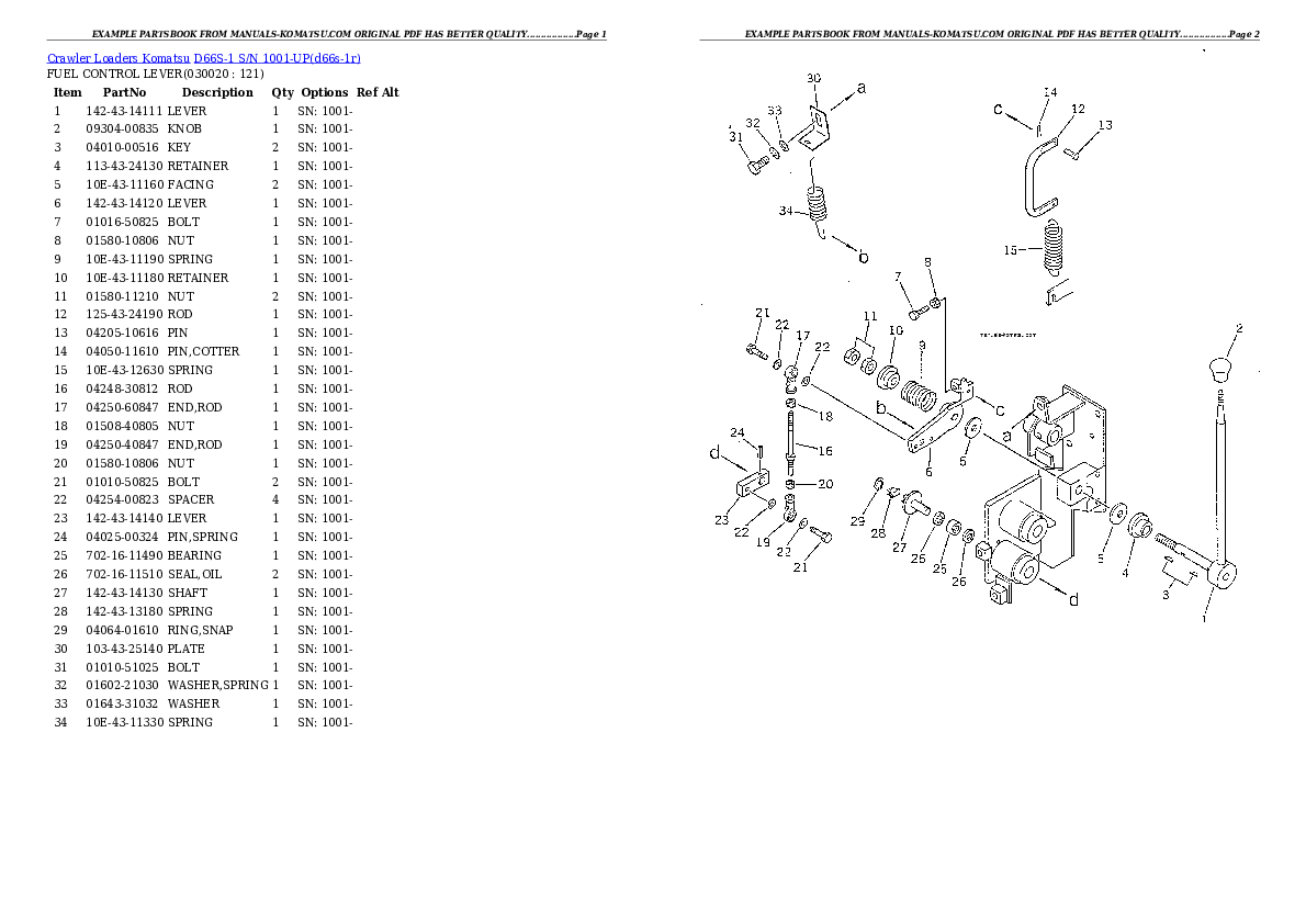 D66S-1 S/N 1001-UP Partsbook