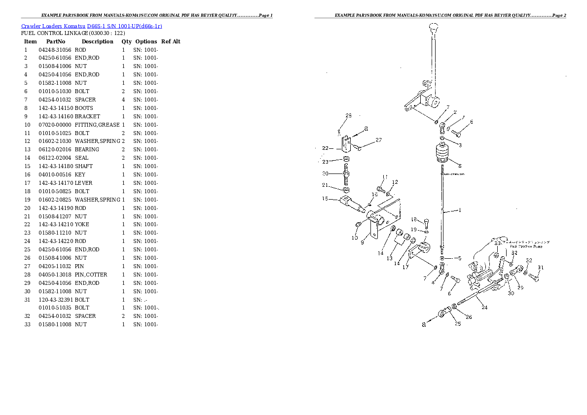 D66S-1 S/N 1001-UP Partsbook