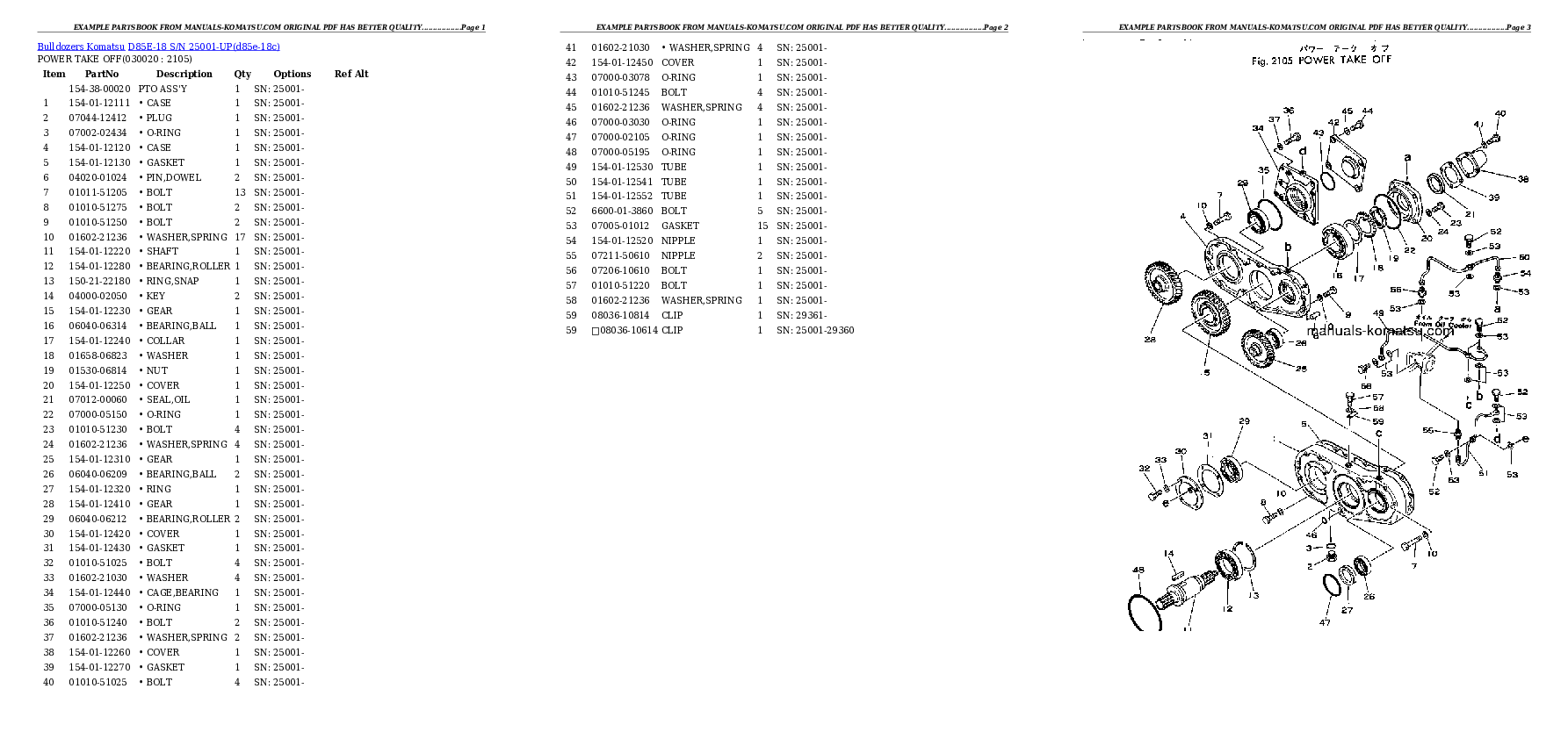 D85E-18 S/N 25001-UP Partsbook