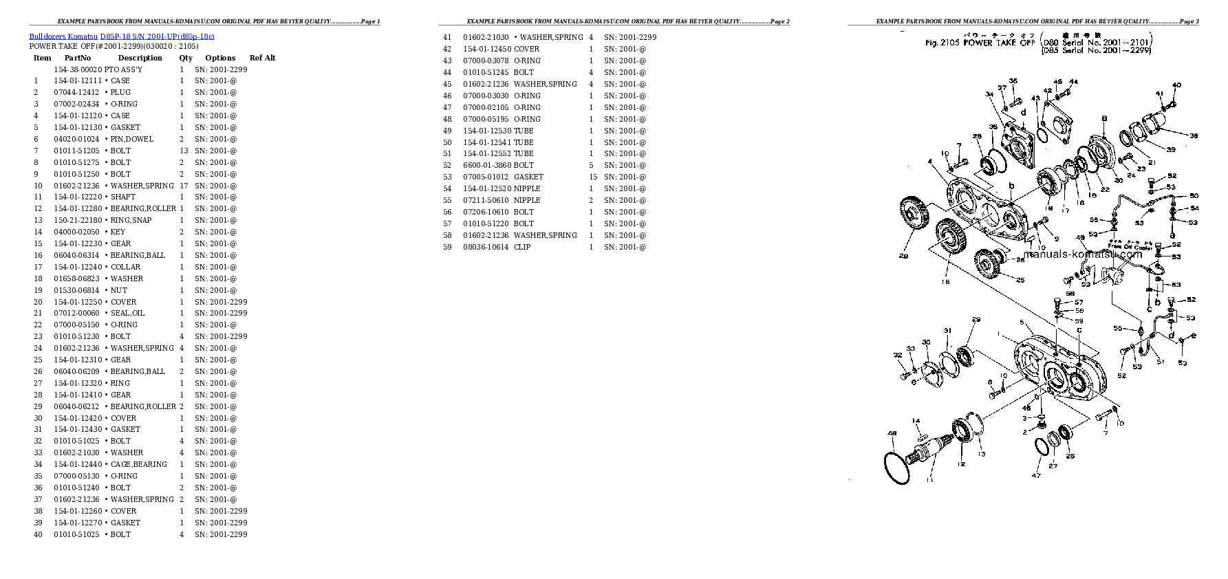 D85P-18 S/N 2001-UP Partsbook