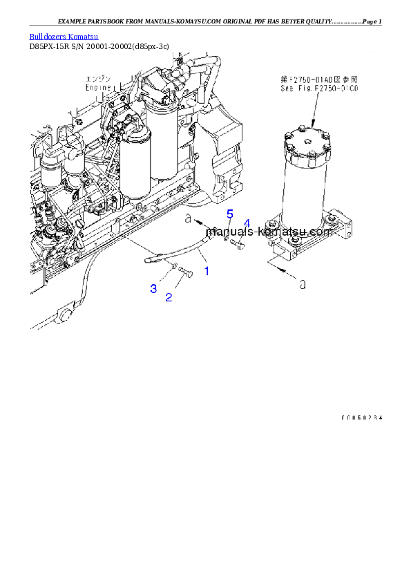 D85PX-15R S/N 20001-20002 Partsbook