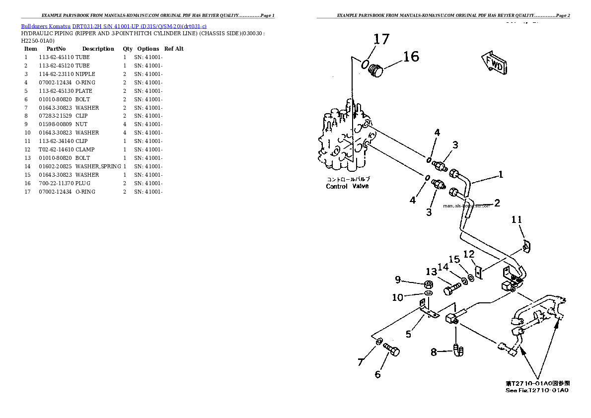 DRT031-2H S/N 41001-UP (D31S/Q/SM-20) Partsbook