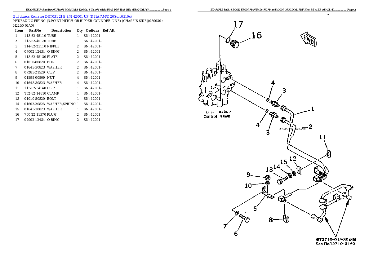 DRT031-2J-E S/N 42001-UP (D31A/AM/E-20) Partsbook