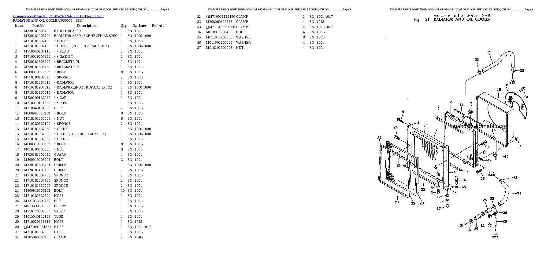 EC105VS-1 S/N 1001-UP Partsbook