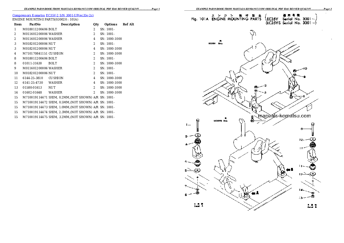 EC35V-2 S/N 3001-UP Partsbook