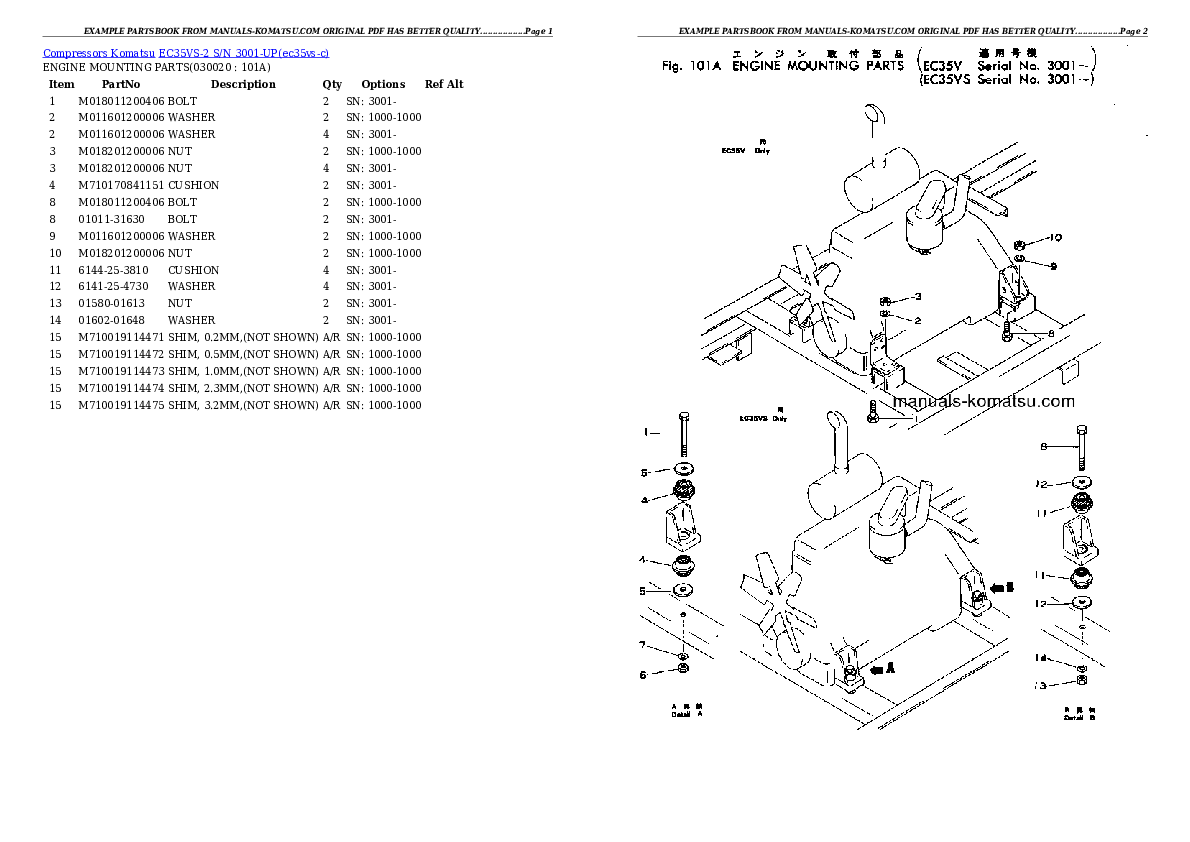 EC35VS-2 S/N 3001-UP Partsbook