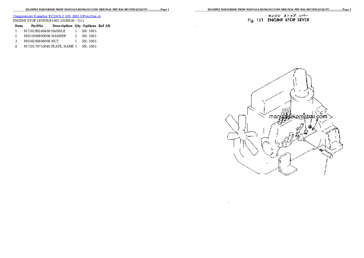 EC35VS-2 S/N 3001-UP Partsbook