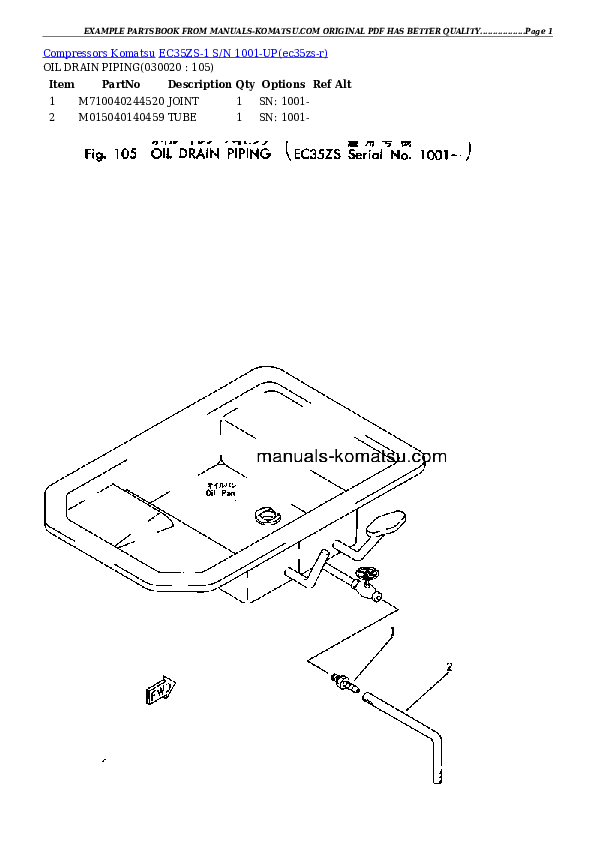 EC35ZS-1 S/N 1001-UP Partsbook