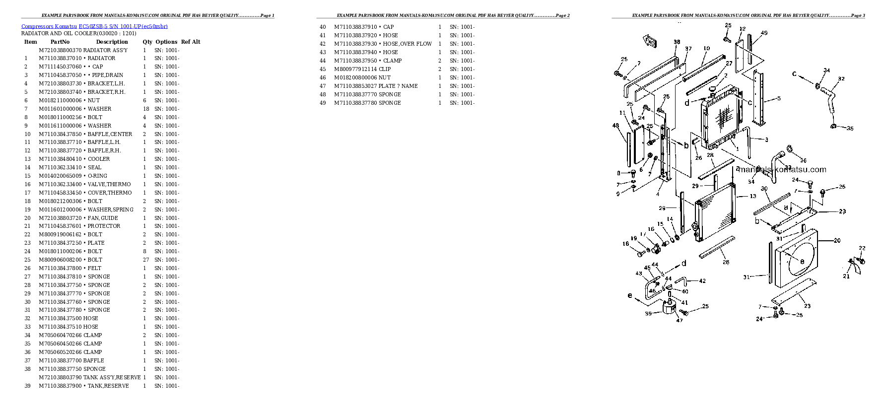 EC50ZSB-5 S/N 1001-UP Partsbook